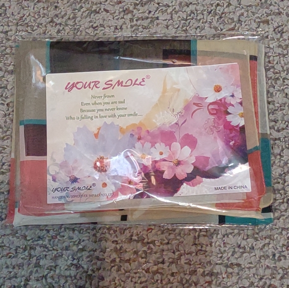 YOUR SMILE Silk Like Scarf Women Color block Pattern Large 62"L x 19 Satin Scarf - Picture 3 of 7